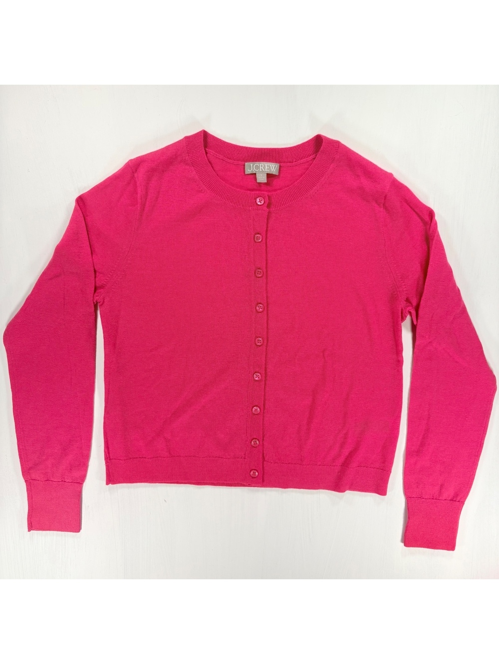 J.Crew Dark Salmon Pink Merino Wool Button-Front Cardigan